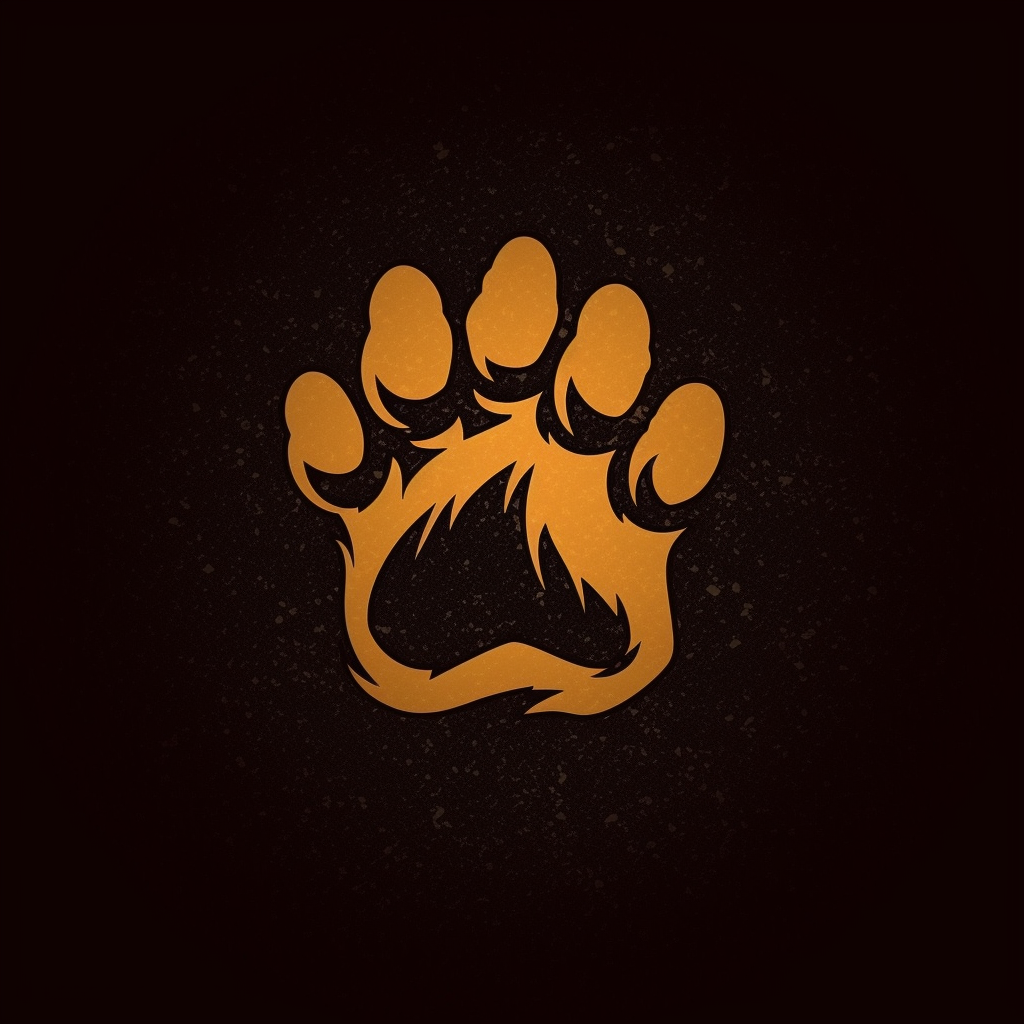 Minimalistic bear paw logo design