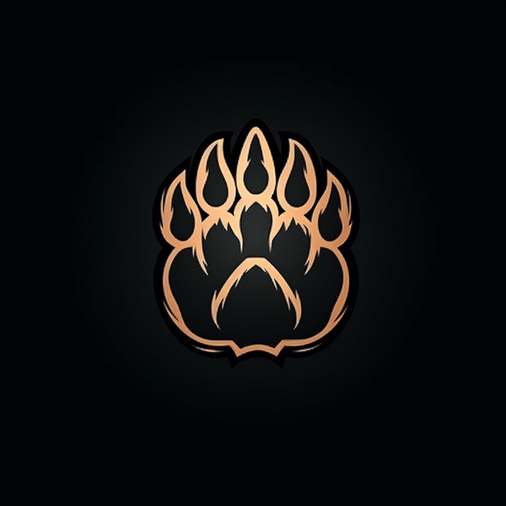 Minimalistic bear paw emblem with sharp claw