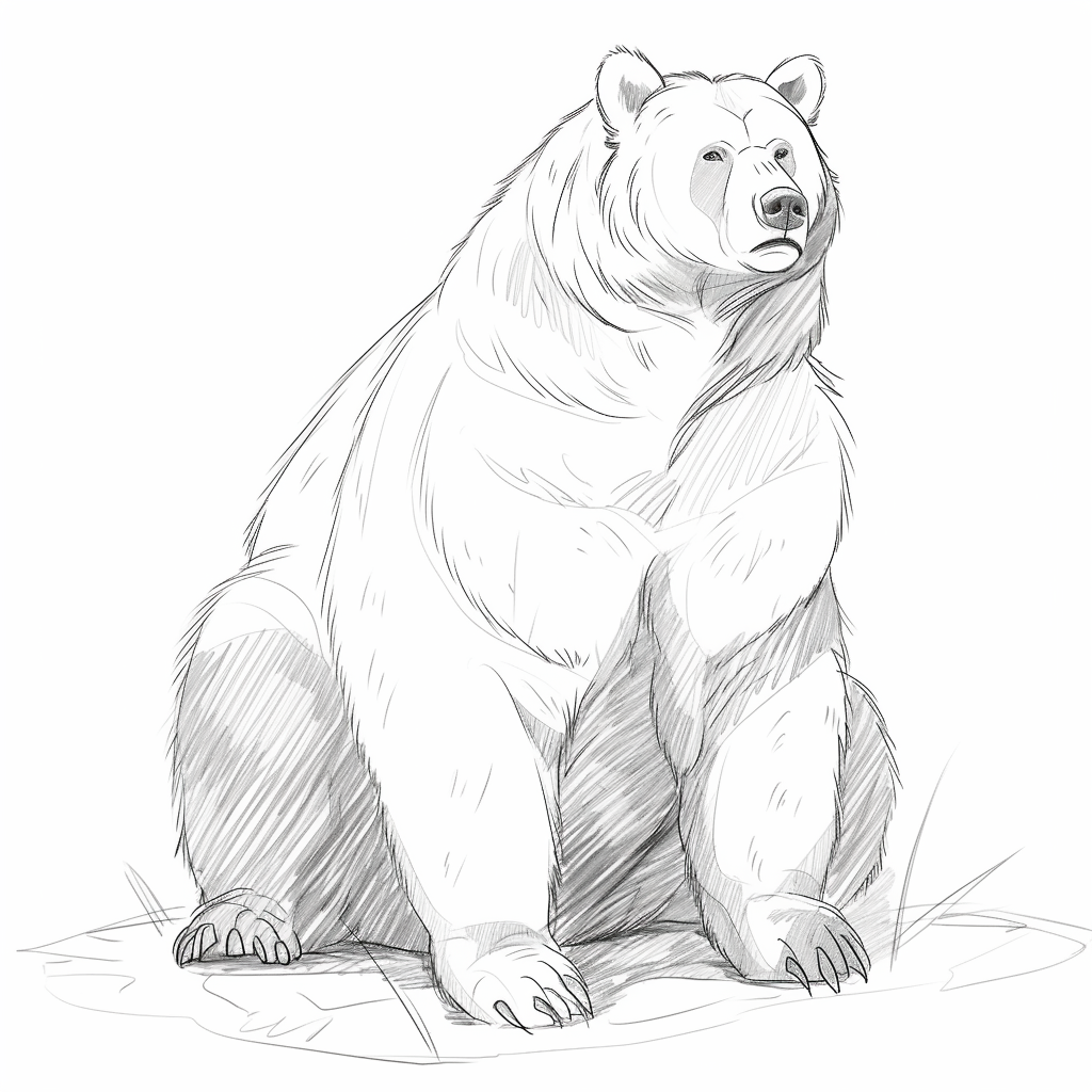 Bear sketch lineart realistic animal