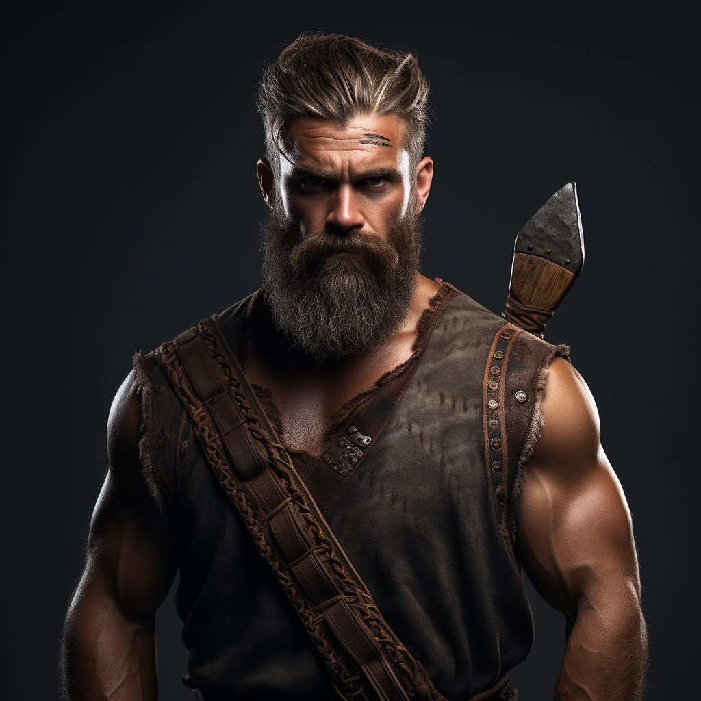 Determined Viking Warrior with Ax