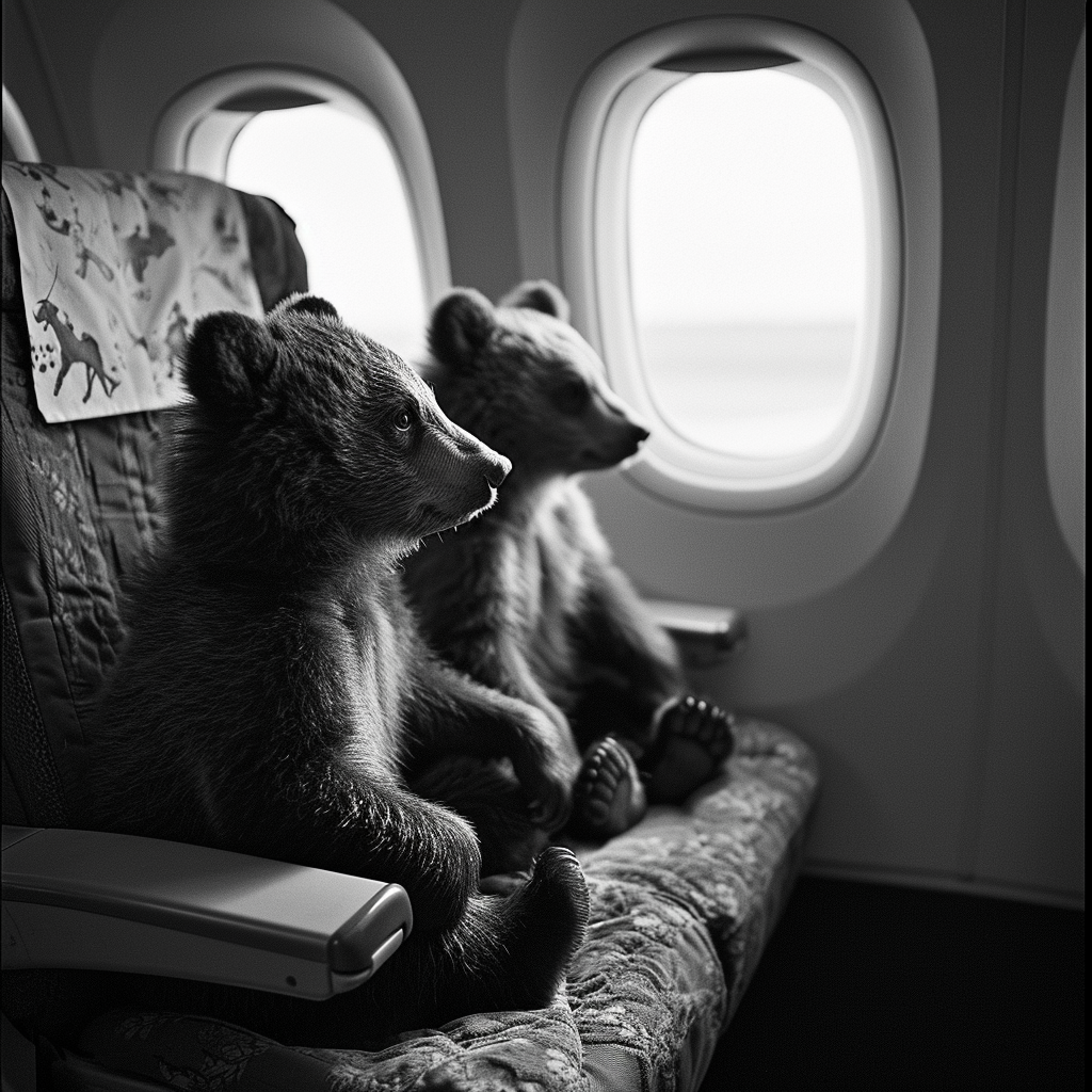 Bears on a Plane Film Photograph