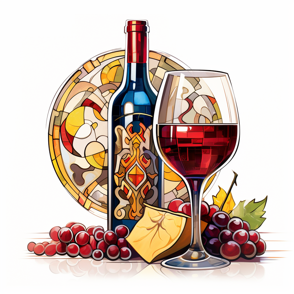 Colorful illustration of Beaujolais Nouveau wine