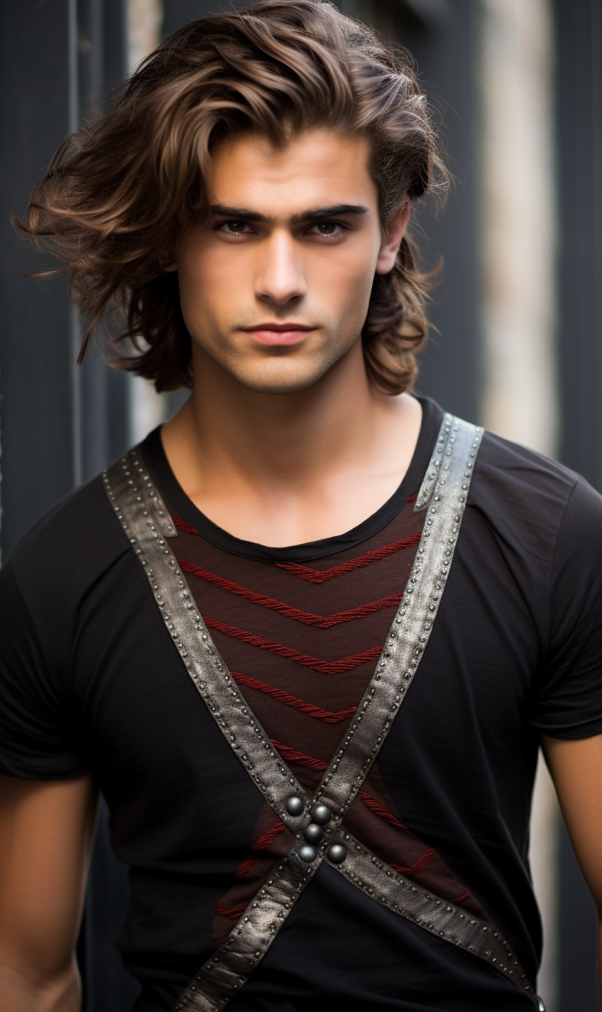 Handsome male model in crop top