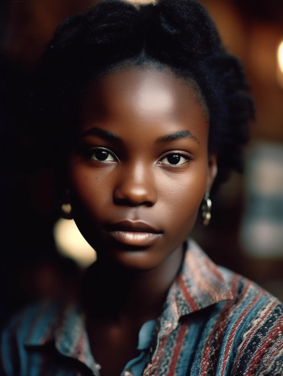 Attractive African girl with soft features