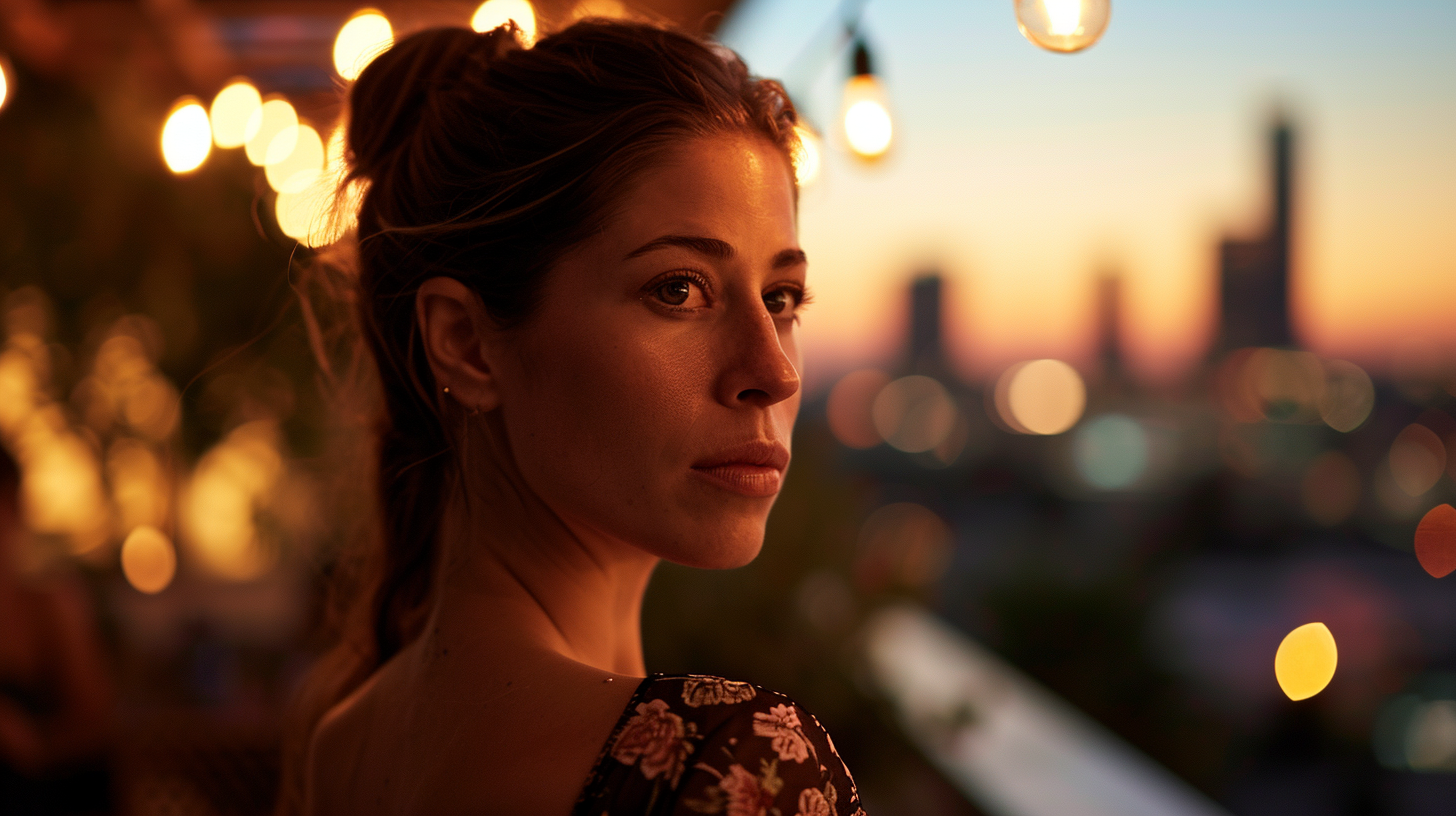 Amanda Crew in Contemplative Pose