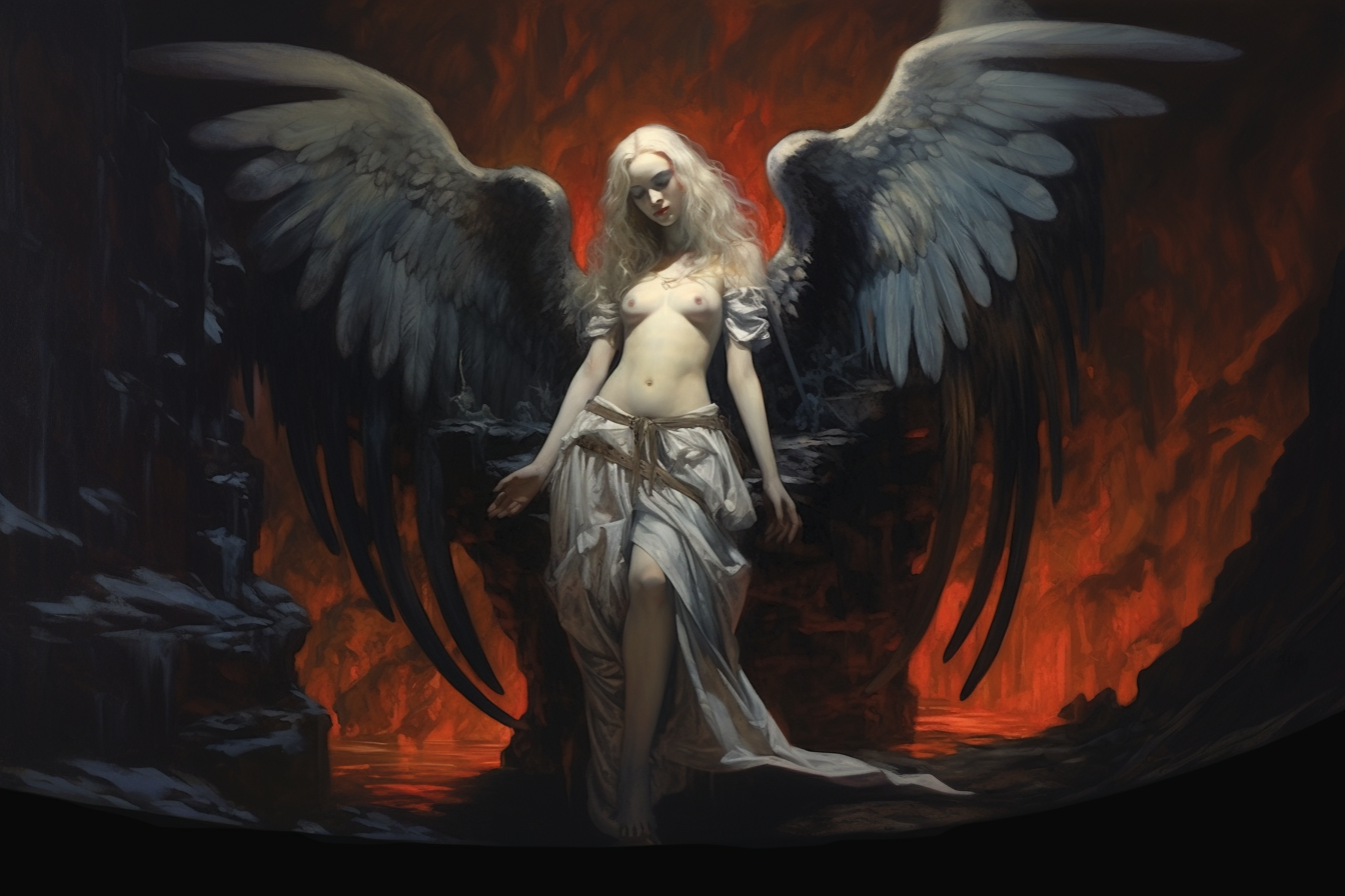 Angel in Hell artwork by Gerald Brom