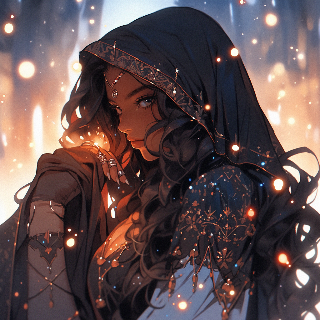 Gorgeous Arabic woman surrounded by winter magic