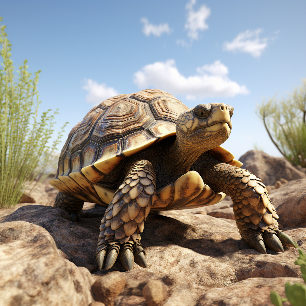 Gorgeous Tortoise on Beautiful Background