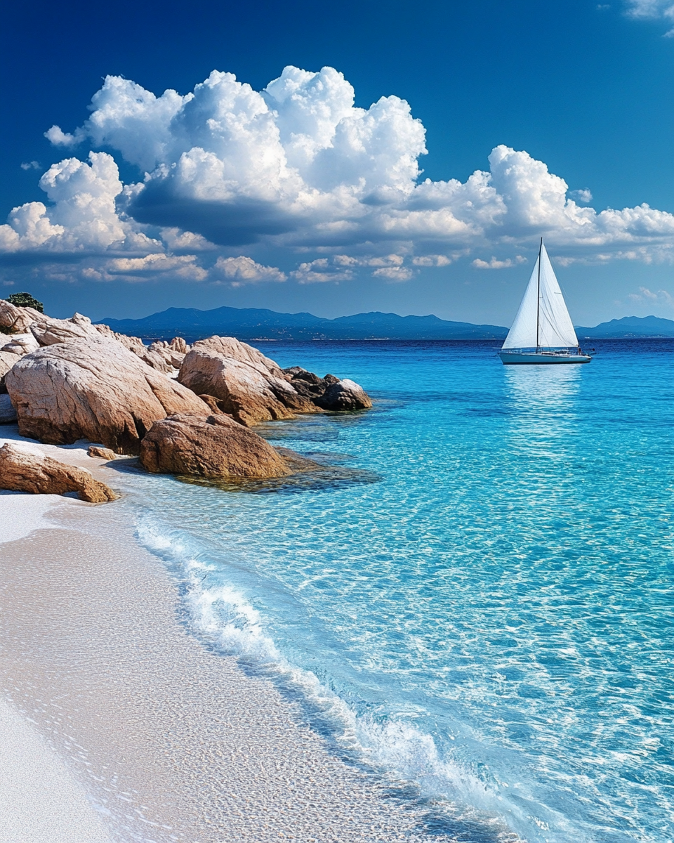 Sardinia beach crystal clear water