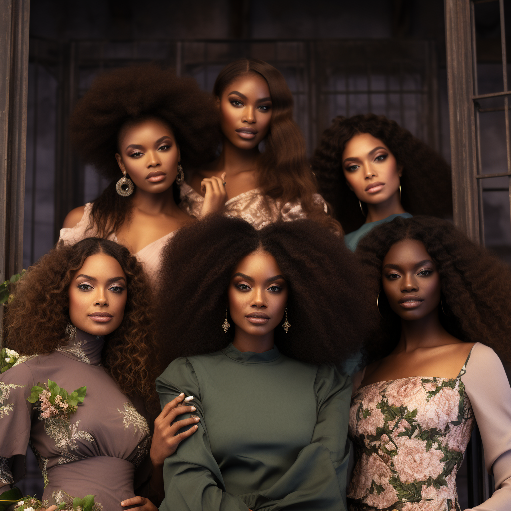 Beautiful black models showcasing luxury hair styles