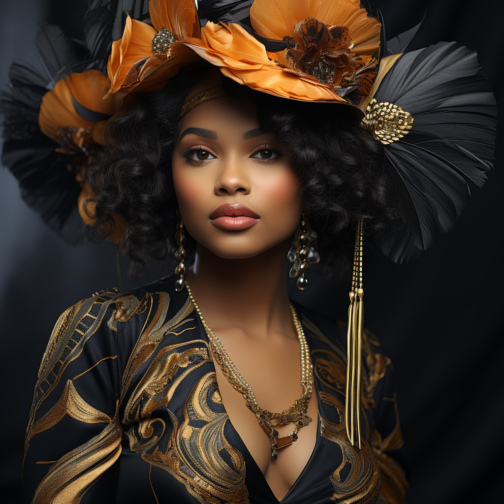 Beautiful black woman in flapper attire