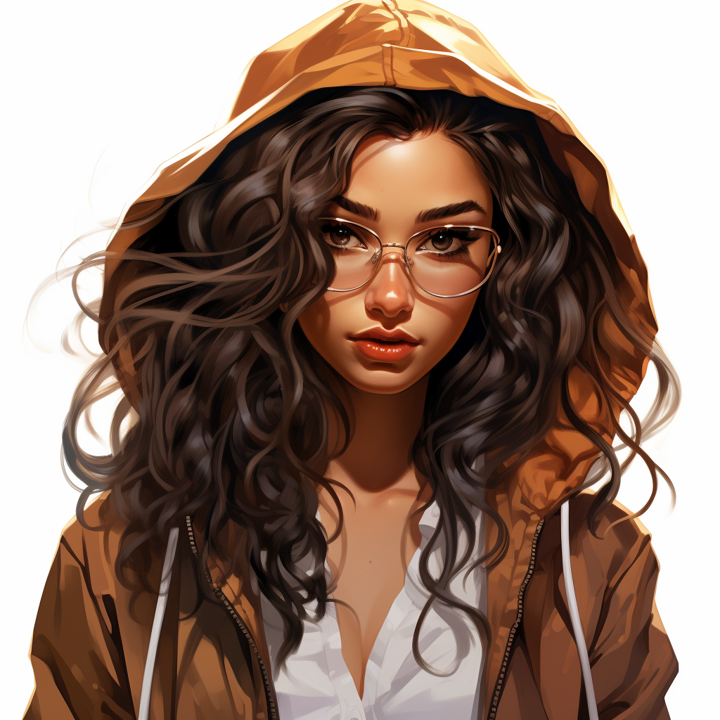 Stylish girl with glasses and hoodie