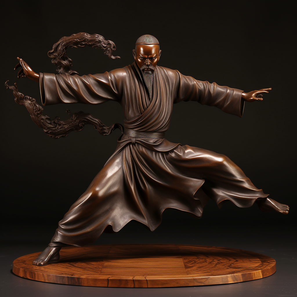 Exquisite Chinese Wood Marco Polo Kung Fu