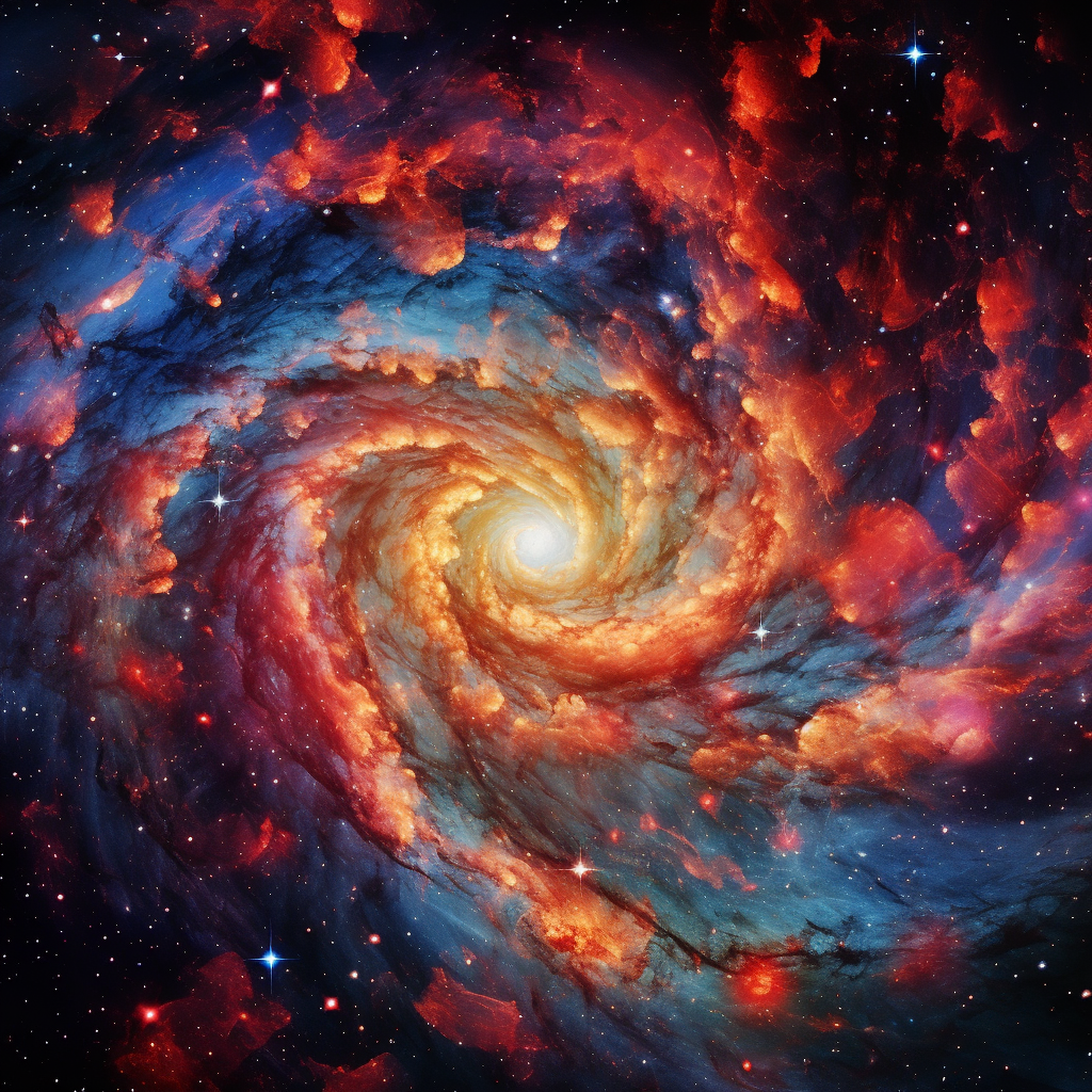 Vibrant spiral galaxy in space