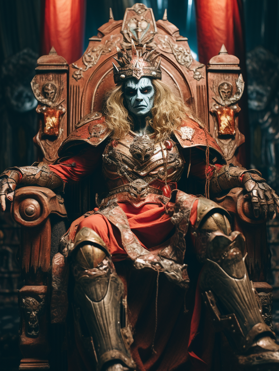 Beautiful d&d orc queen on throne