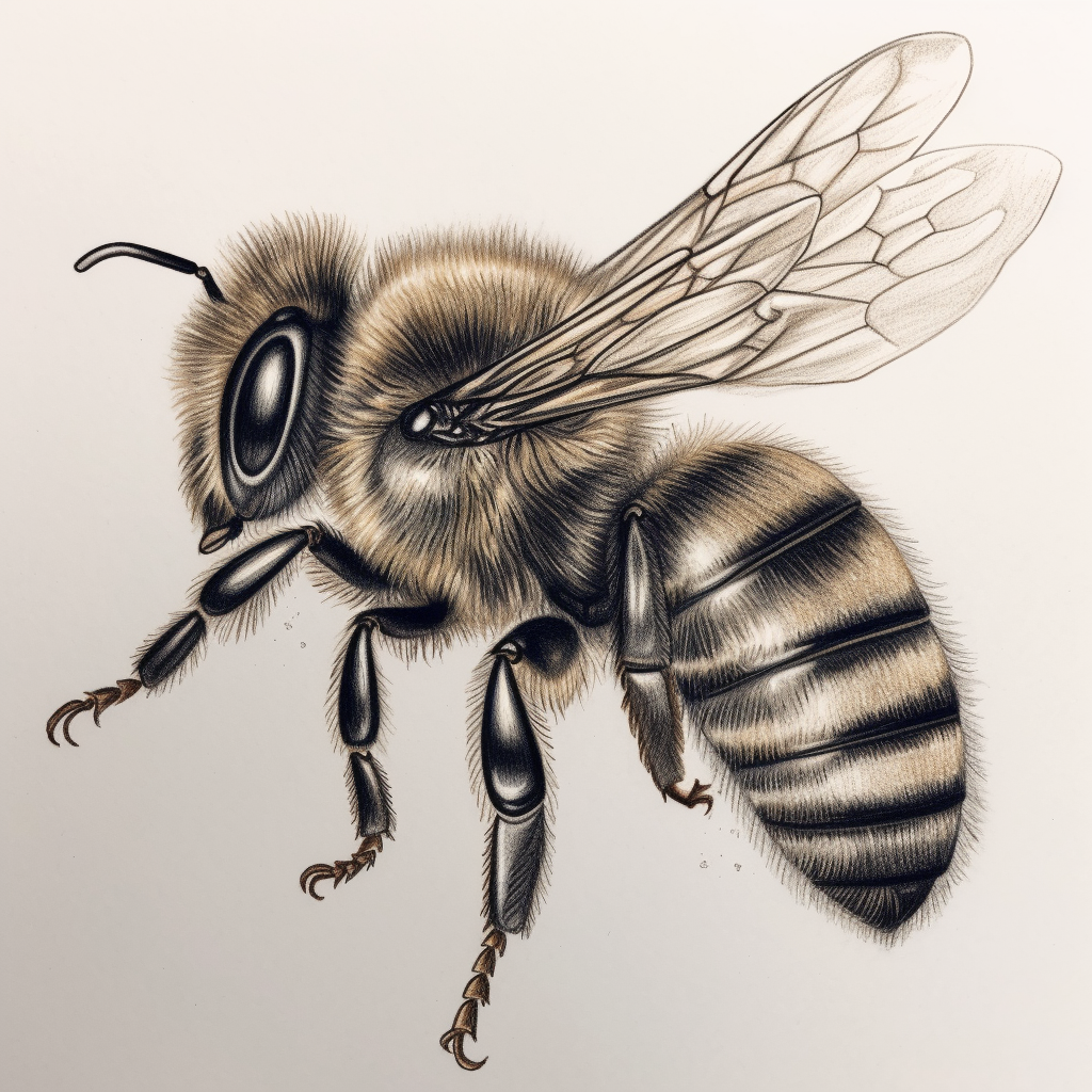 Artistic representation of a honey bee