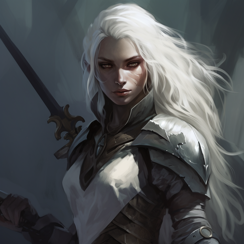 Drow Cleric with Longsword