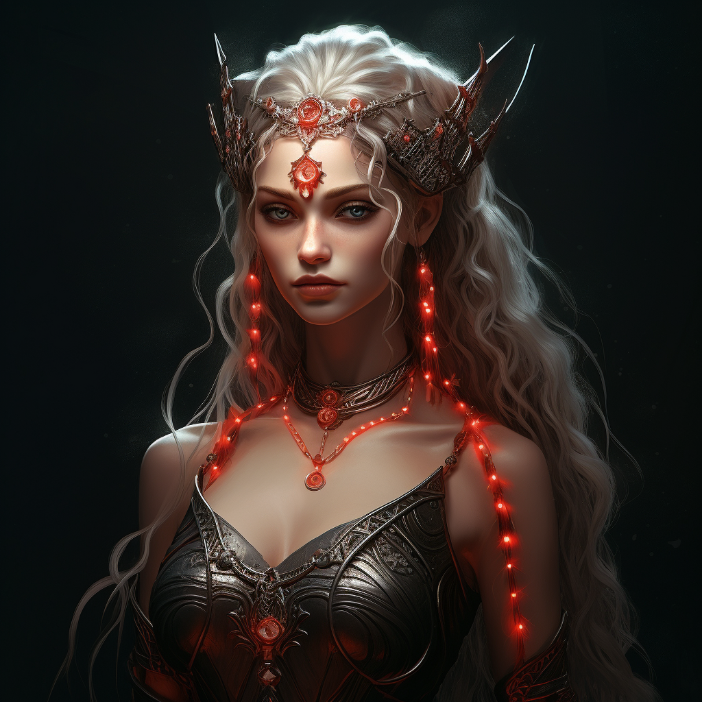 Gorgeous elf woman with blind ears and red tips