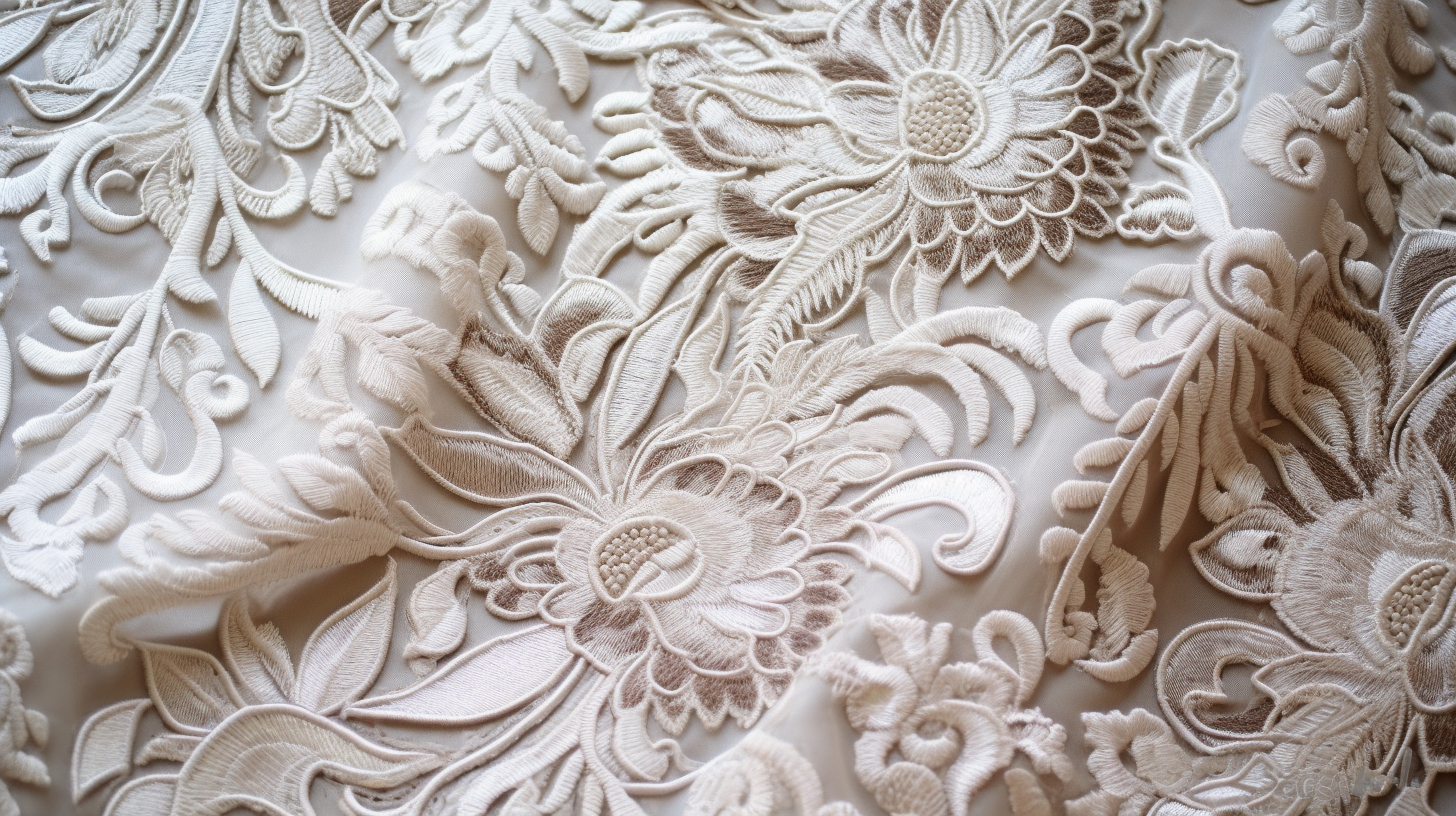 Stunning embroidery on beautiful white fabric