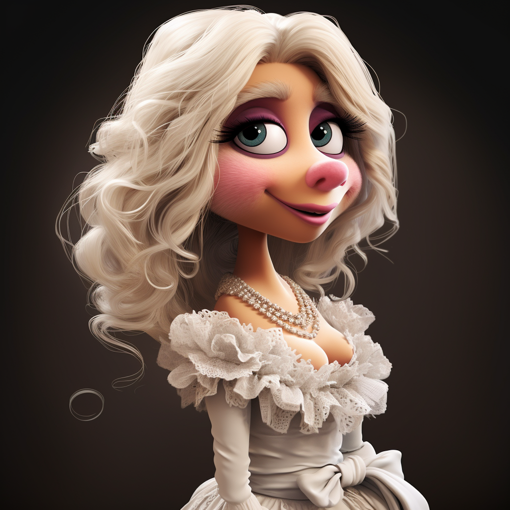 Female fashion designer muppet with creative character design