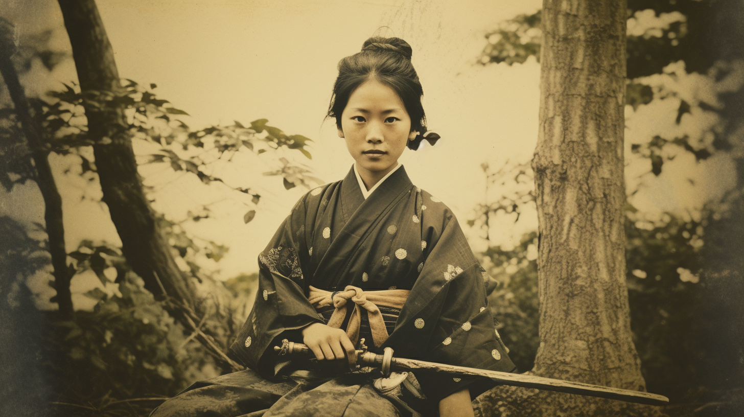 Beautiful Female Samurai Warrior in Japan