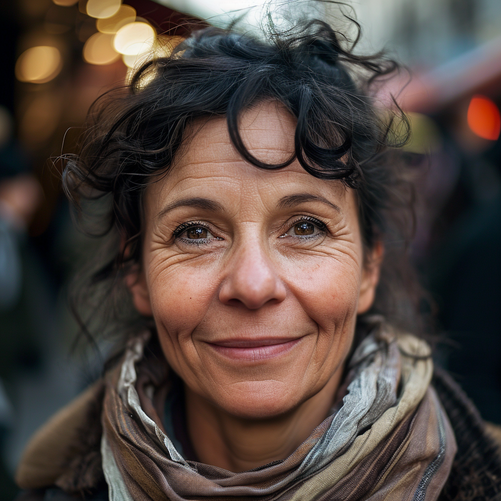 Beautiful French woman with expressive eyes