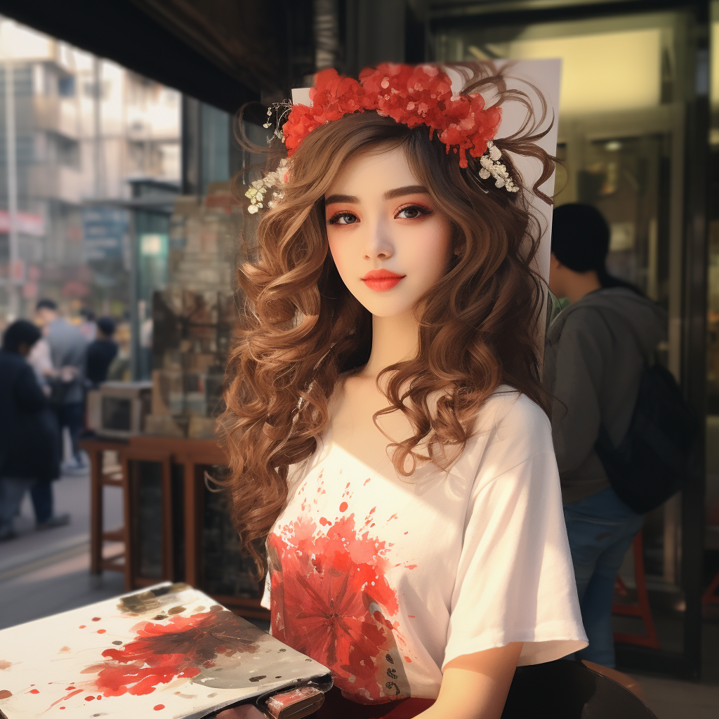 Beautiful girl celebrating Lunar New Year in Guangzhou