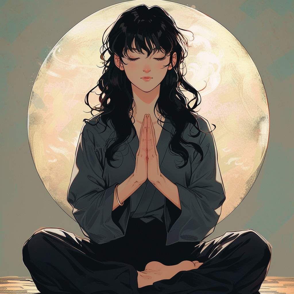 Beautiful girl meditation by Rumiko Takahashi