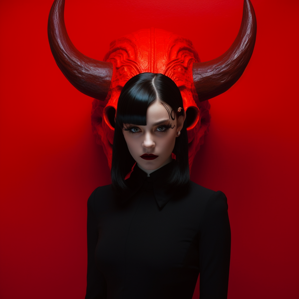 Gorgeous girl with devil horns