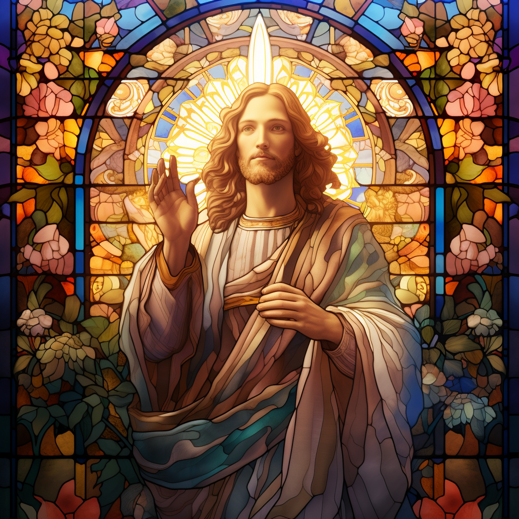 Stunning Stained Glass Image of God