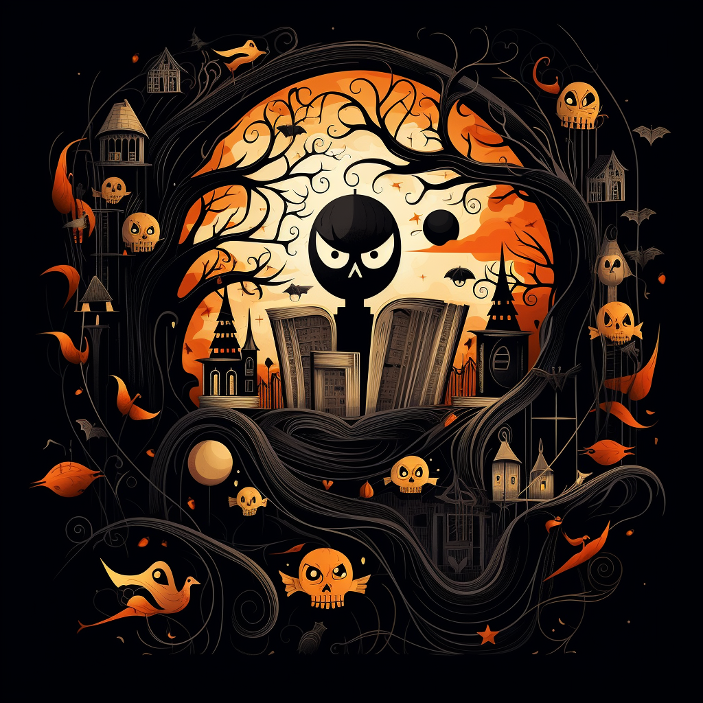 Illustration of beautiful Halloween book cover