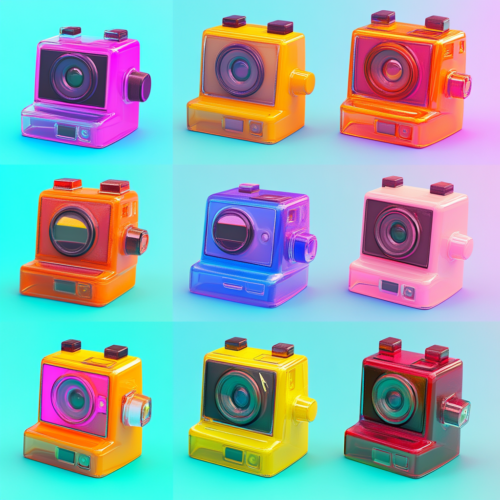 beautiful high resolution Polaroid icons with crystal texture