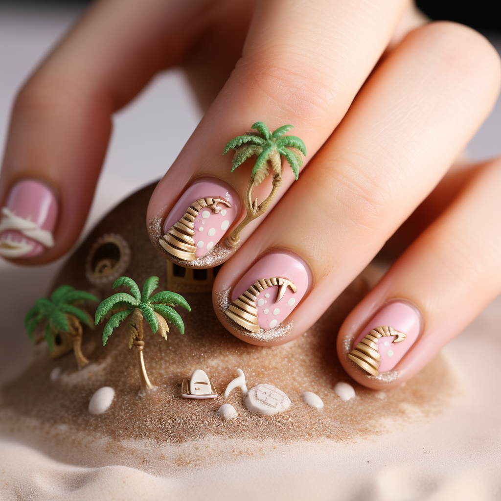 Captivating nails on beautiful island