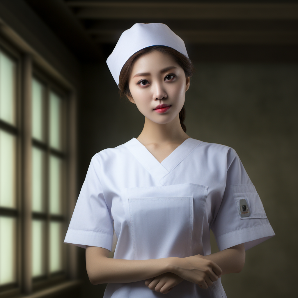 Japanese woman in nurse uniform