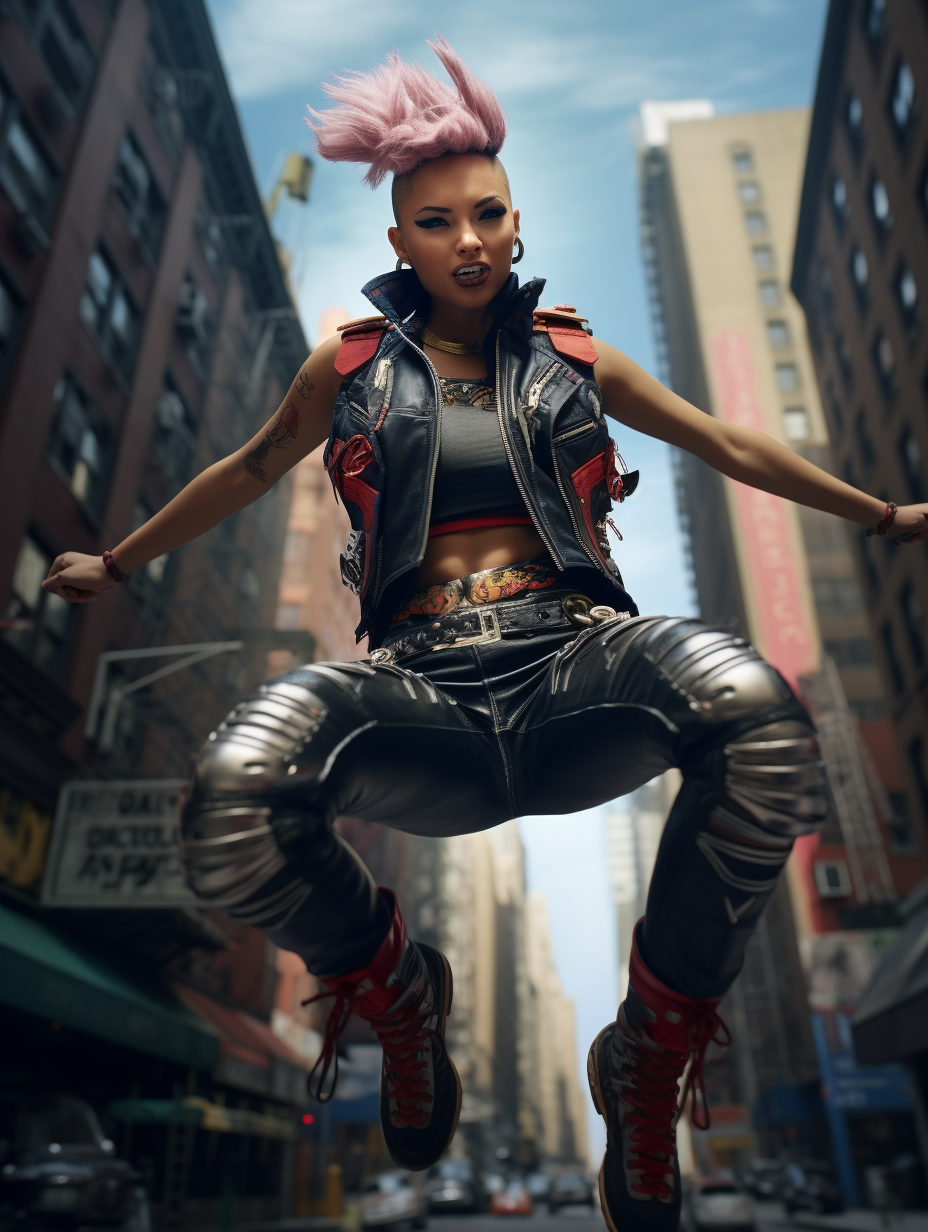 Beautiful Latina Cyberpunk Girl in NYC