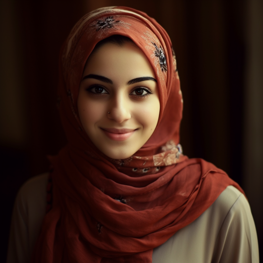 Beautiful Lebanese Hijabi Girl with Honey Color Eyes