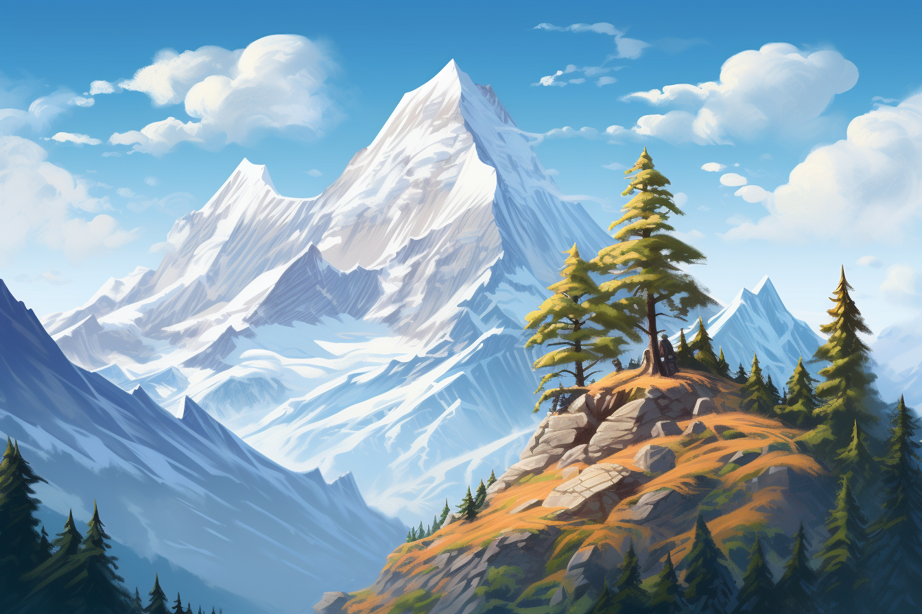 Scenic mountains with clear skies