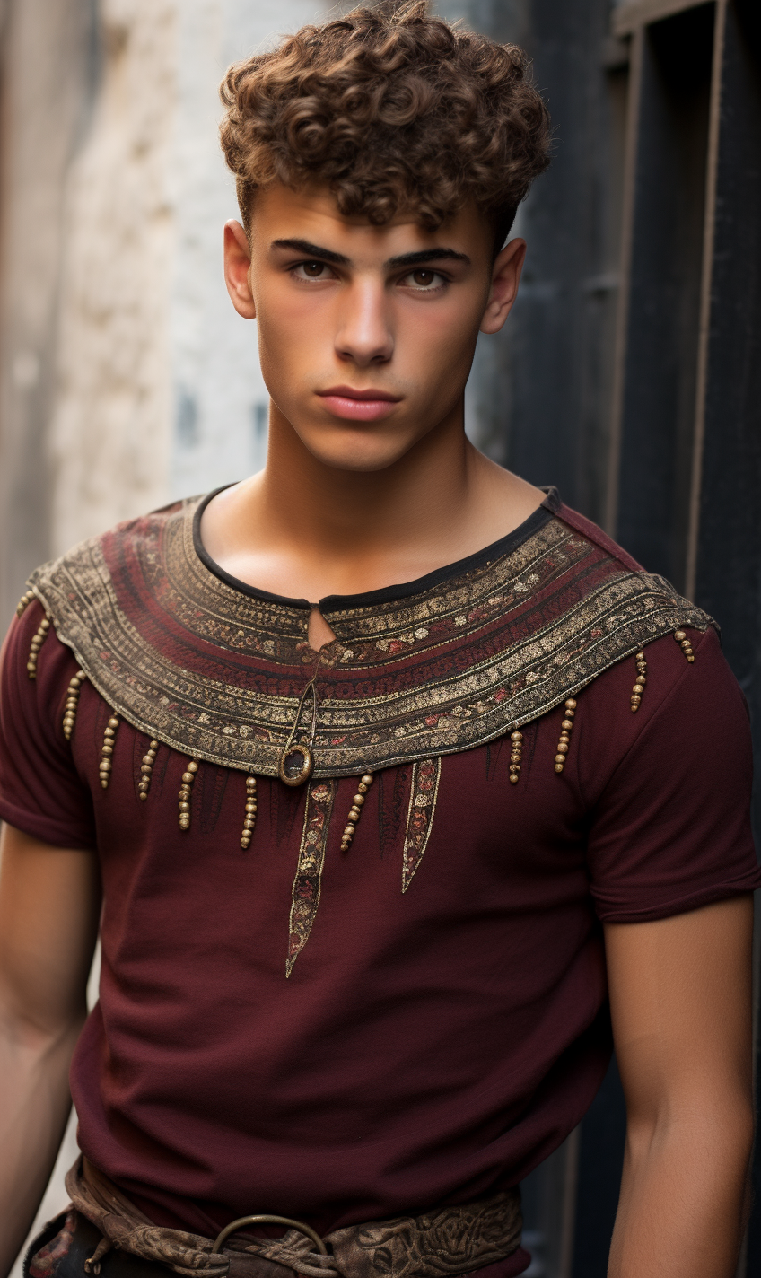 Handsome male model in crop top