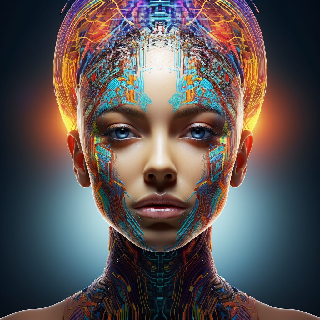 Beautiful meditation AI colorful face