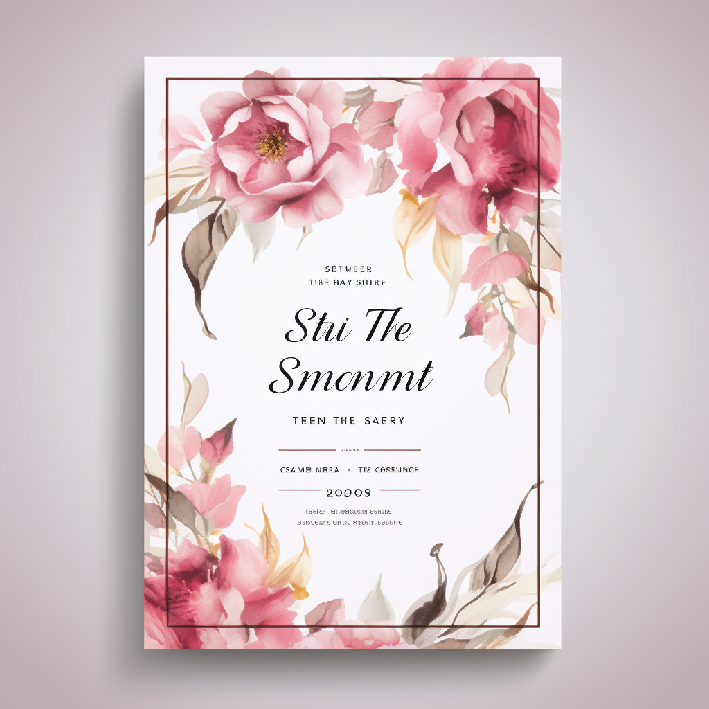 Beautiful modern wedding invitation card