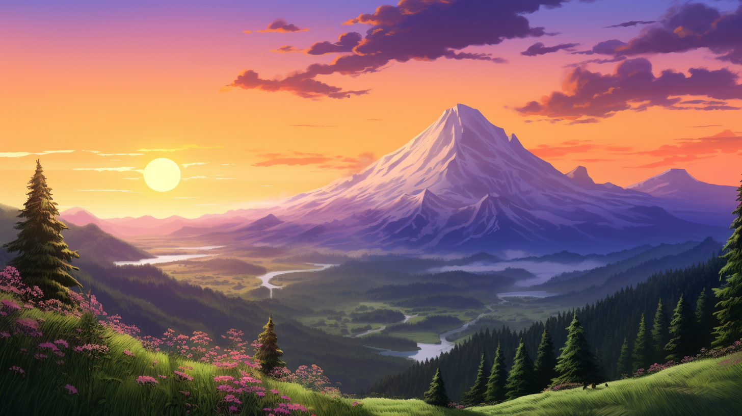 Majestic mountain scenery at sunrise