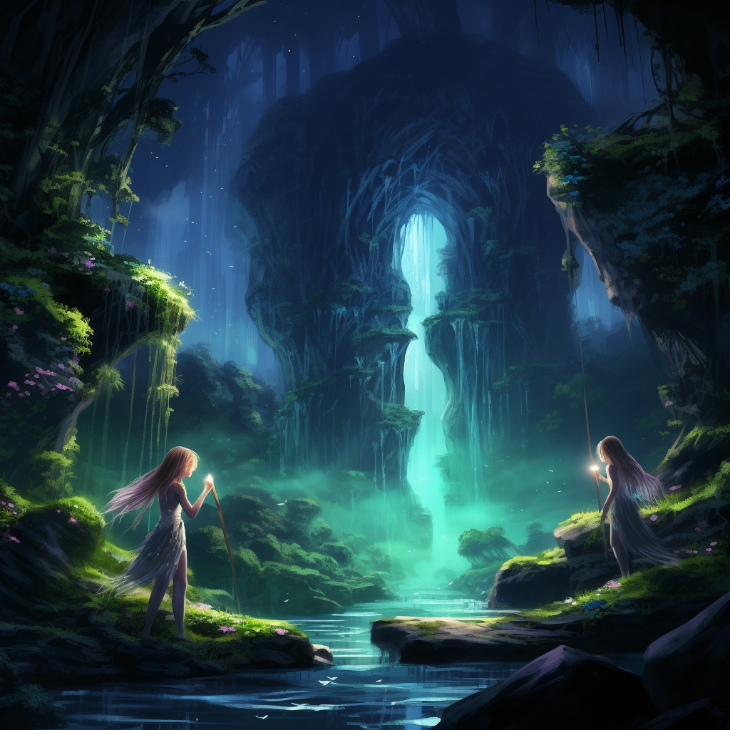 Night Elves in Enchanted Forest