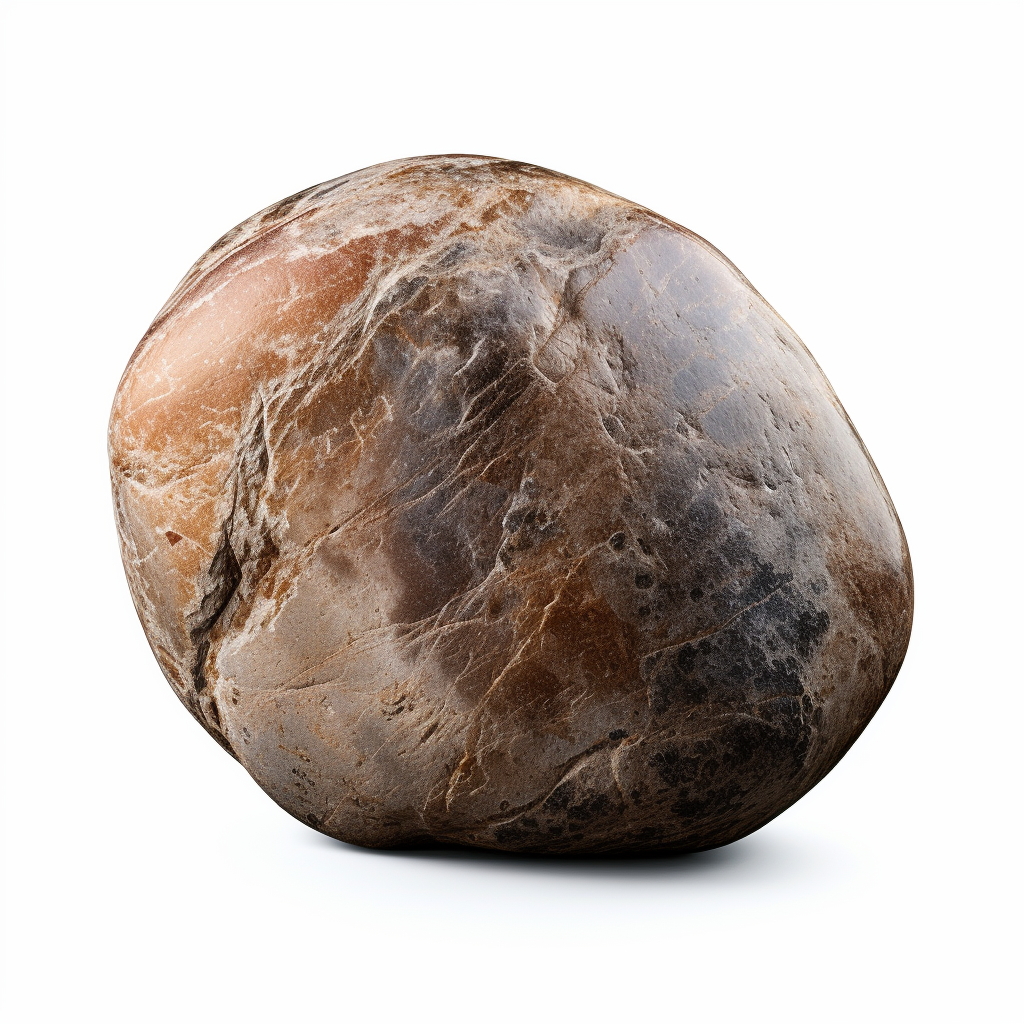 Beautiful river rock on white background