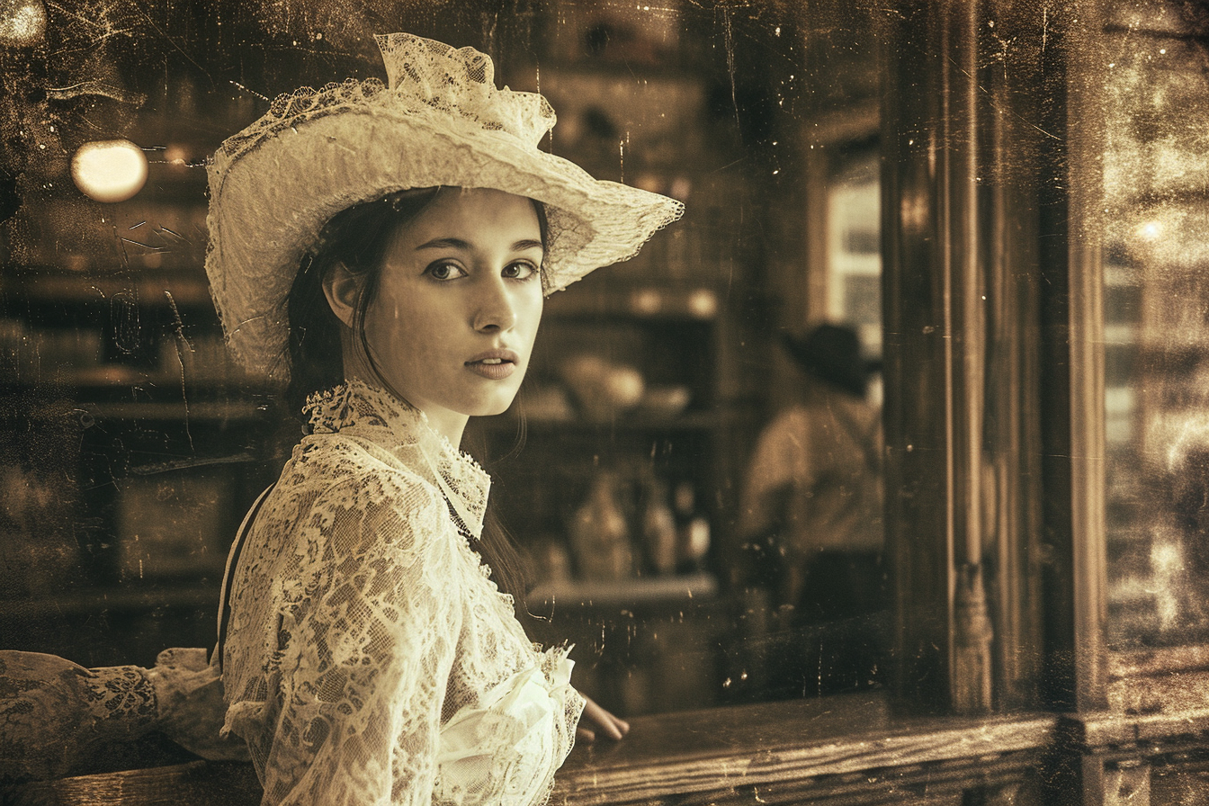 Portrait of beautiful saloon girl