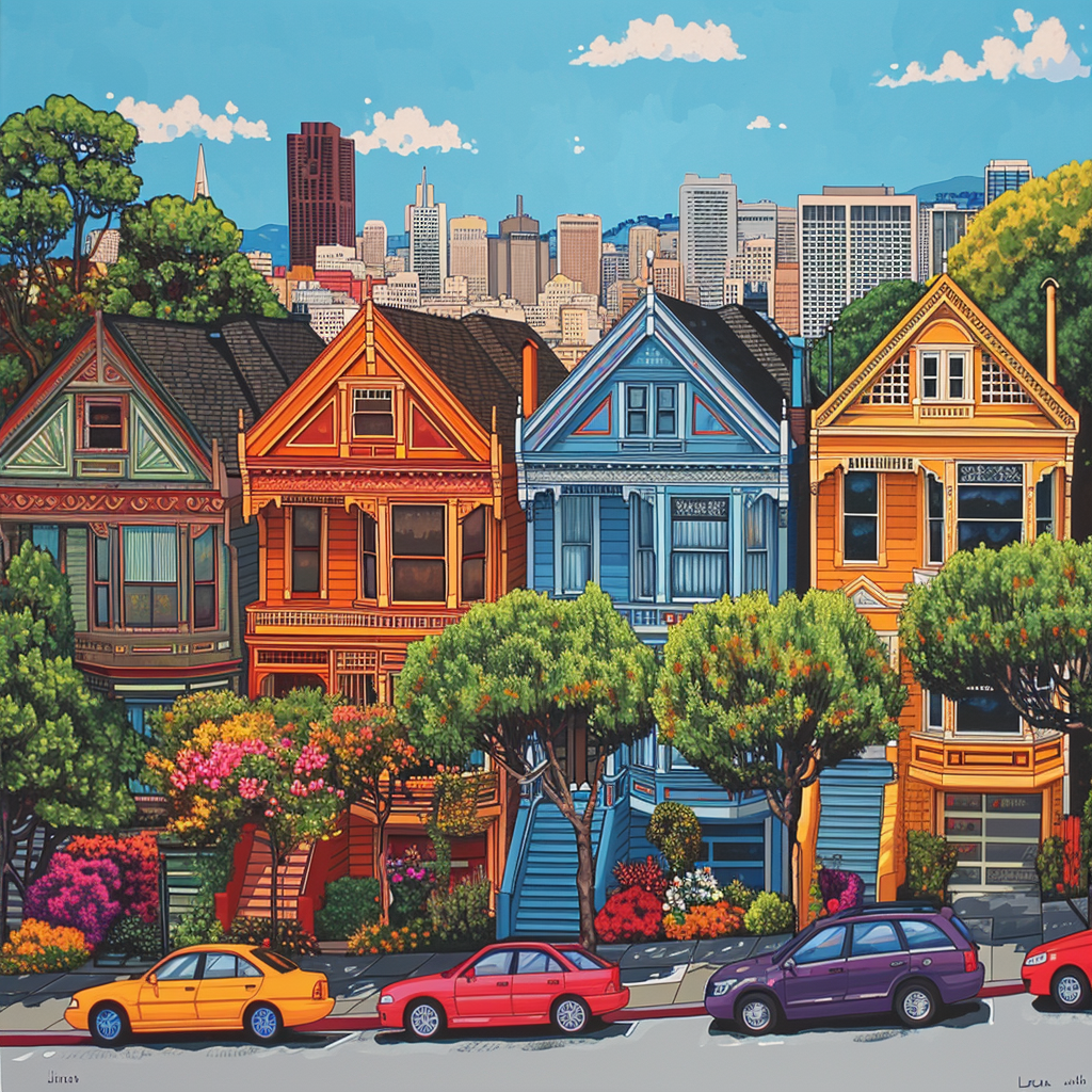 san-francisco-beautiful-scene-painted-ladies-psychedelic