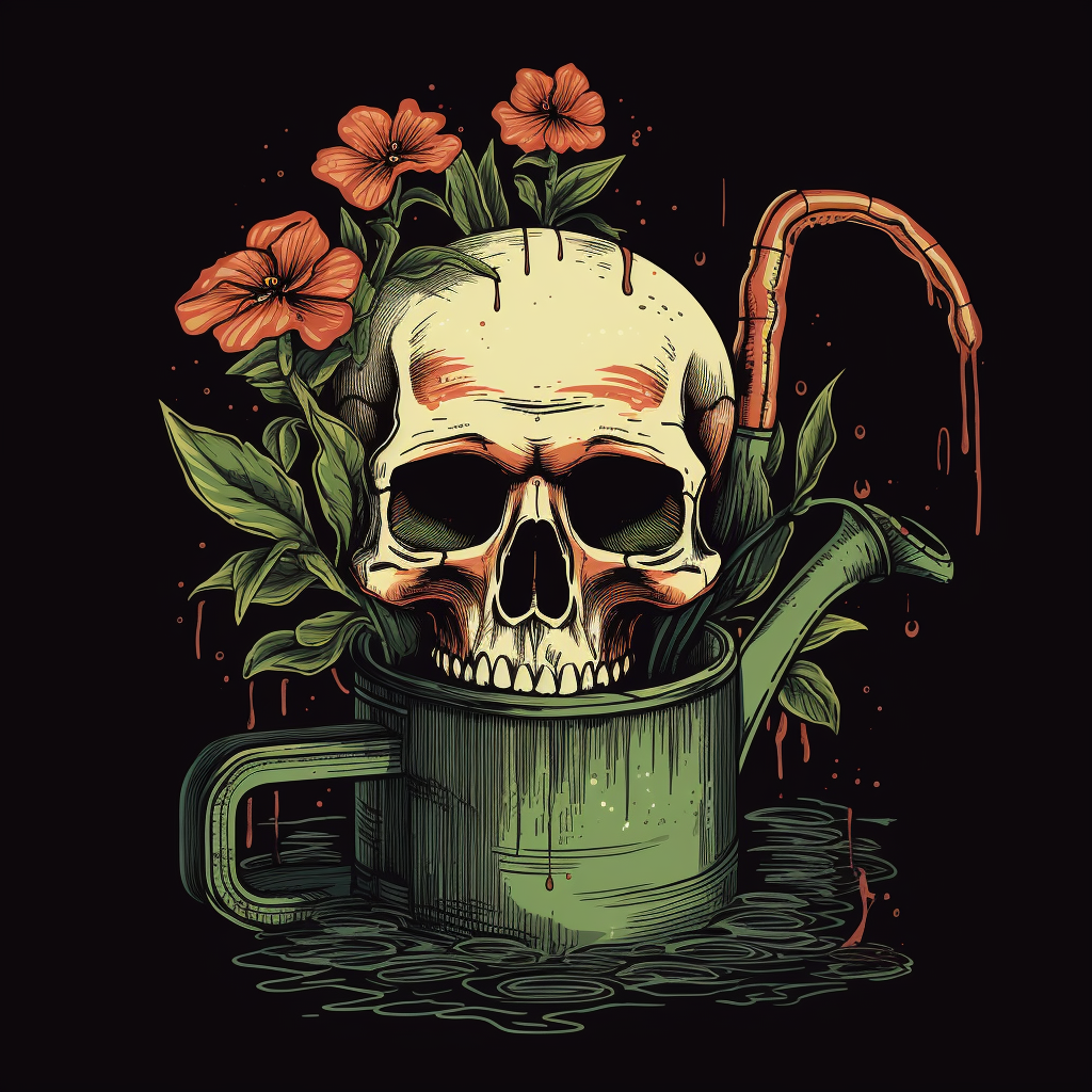 Skull with Growing Plant