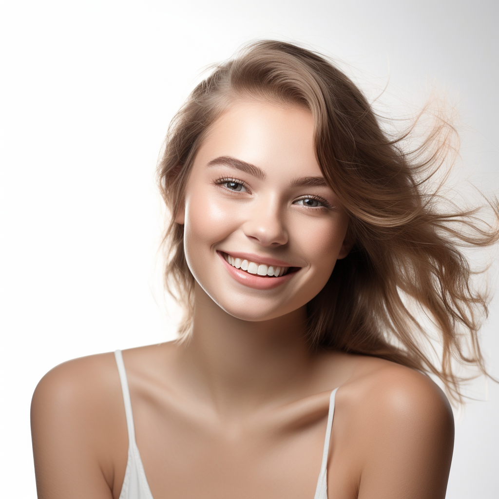 Beautiful Smiling Woman with Clean Skin