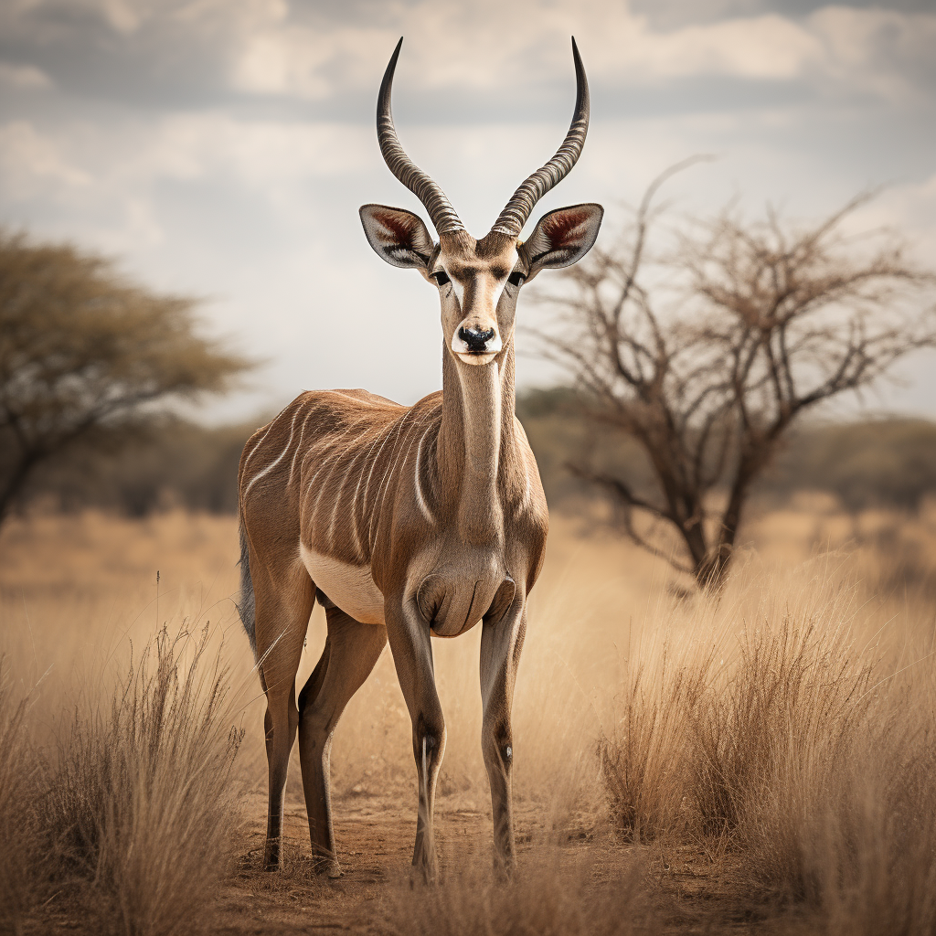 Beautiful strong powerful kudu standing tall