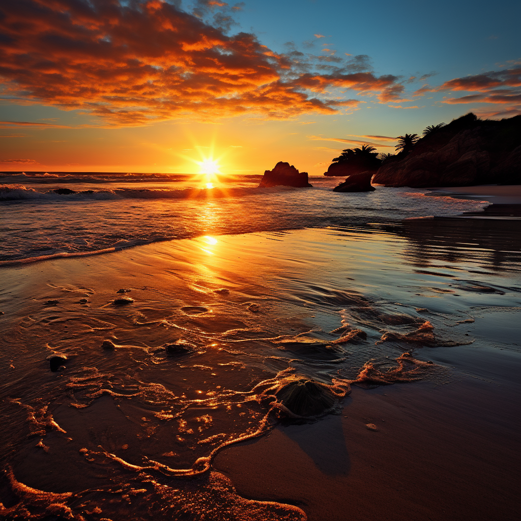 Beautiful Sunset on Beach