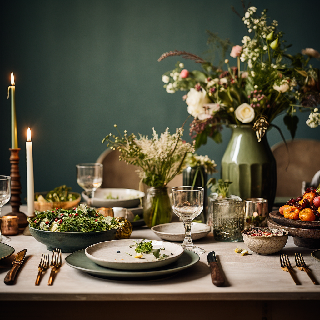 Stunning table setting with organic crockery